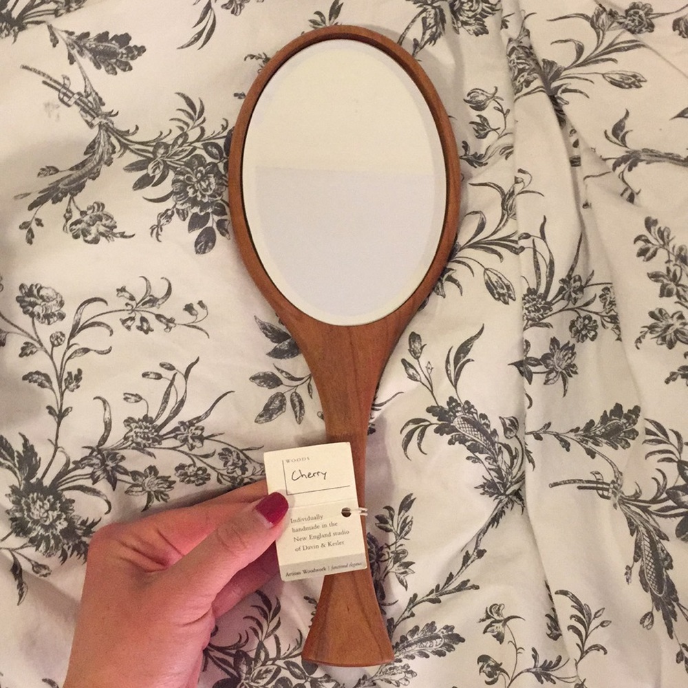 Brand-new, handmade wood mirror by Davin&Kesler